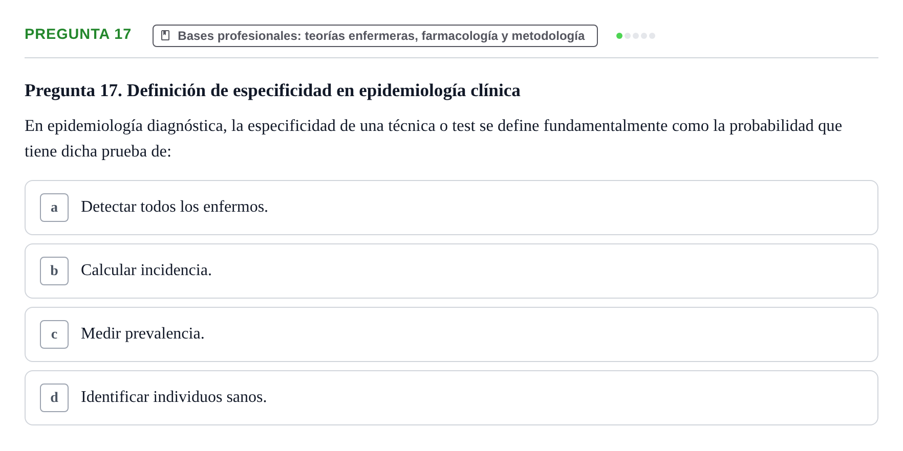 Enunciado: Pregunta 17