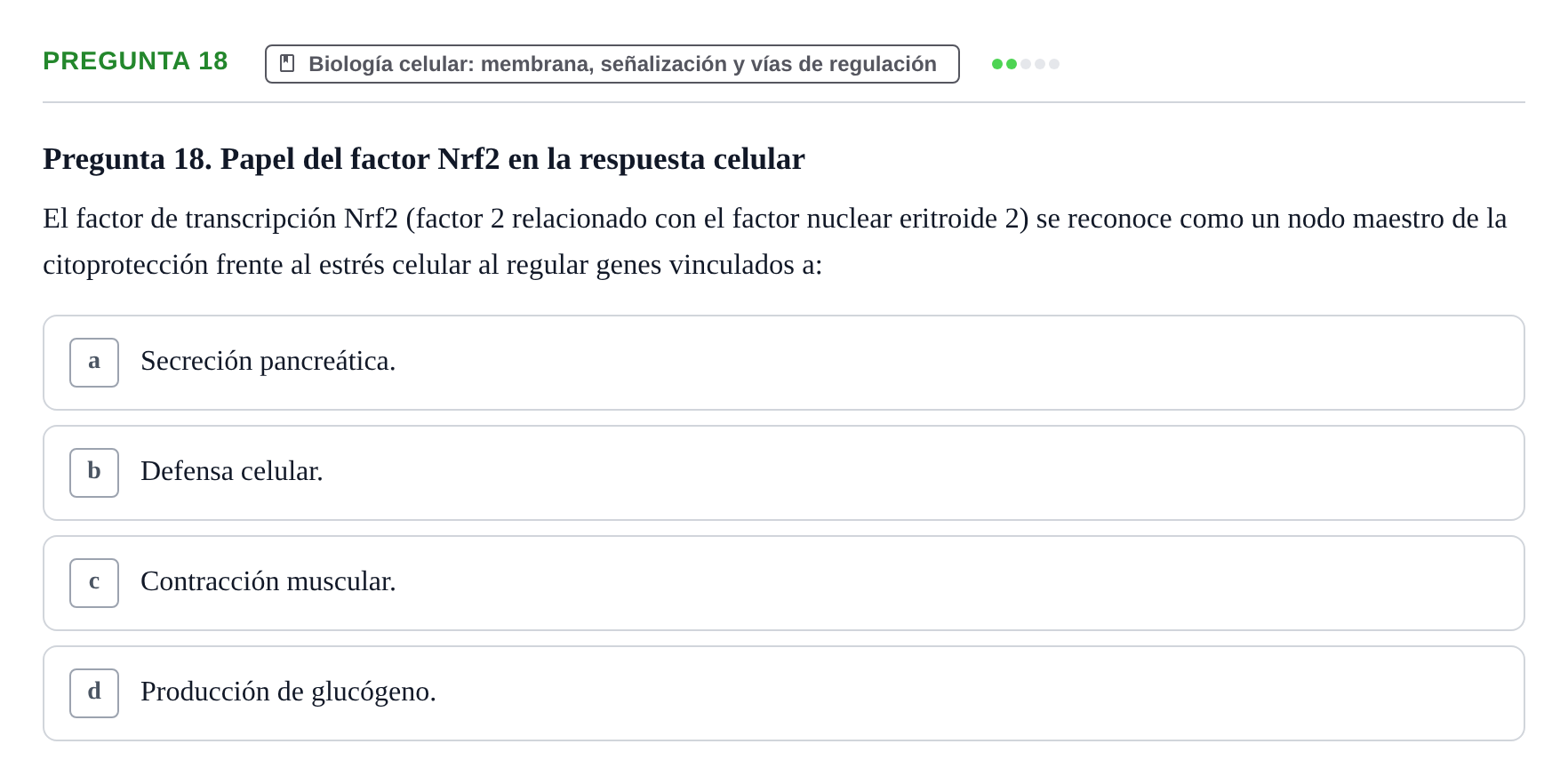 Enunciado: Pregunta 18