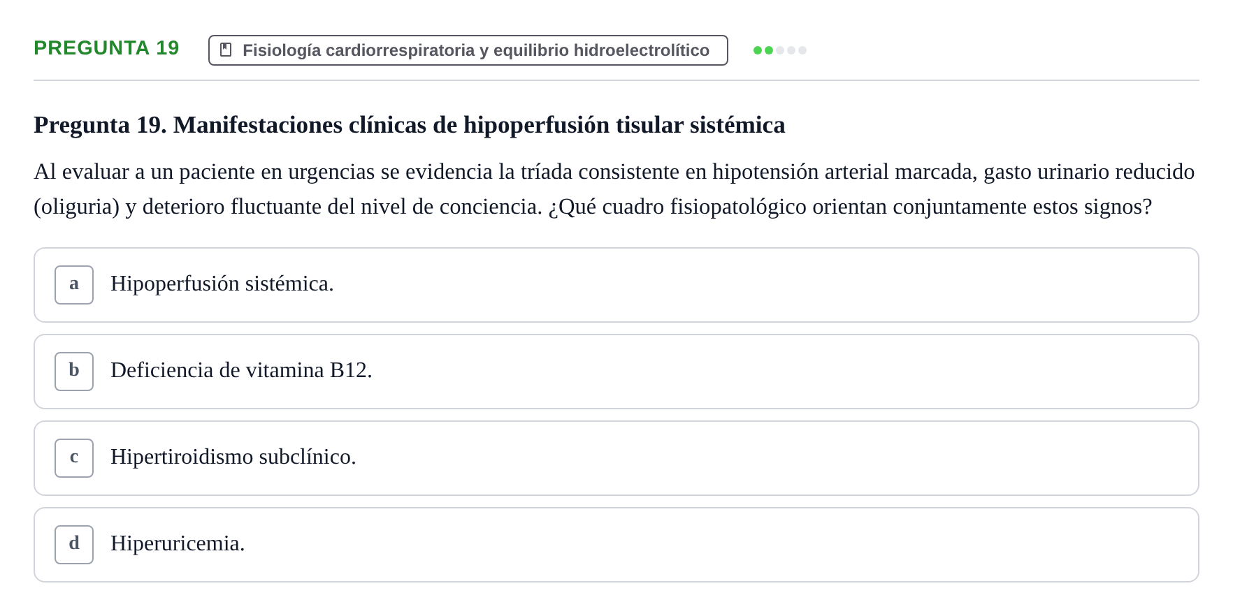Enunciado: Pregunta 19