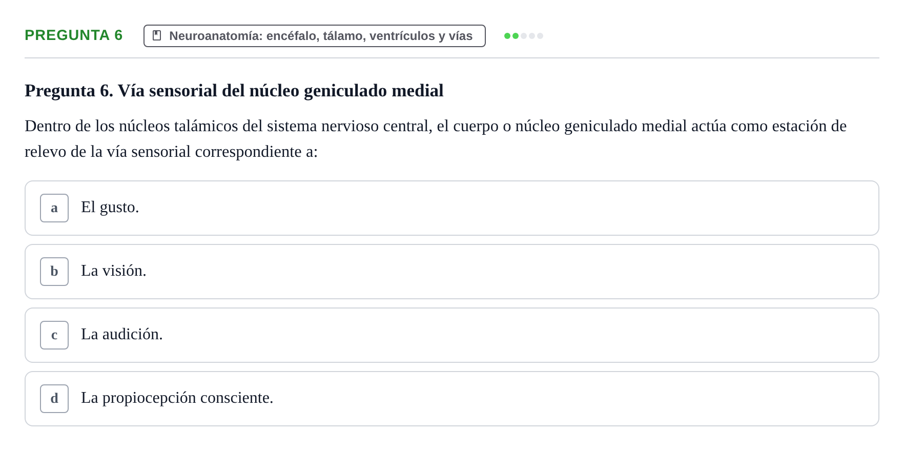 Enunciado: Pregunta 6