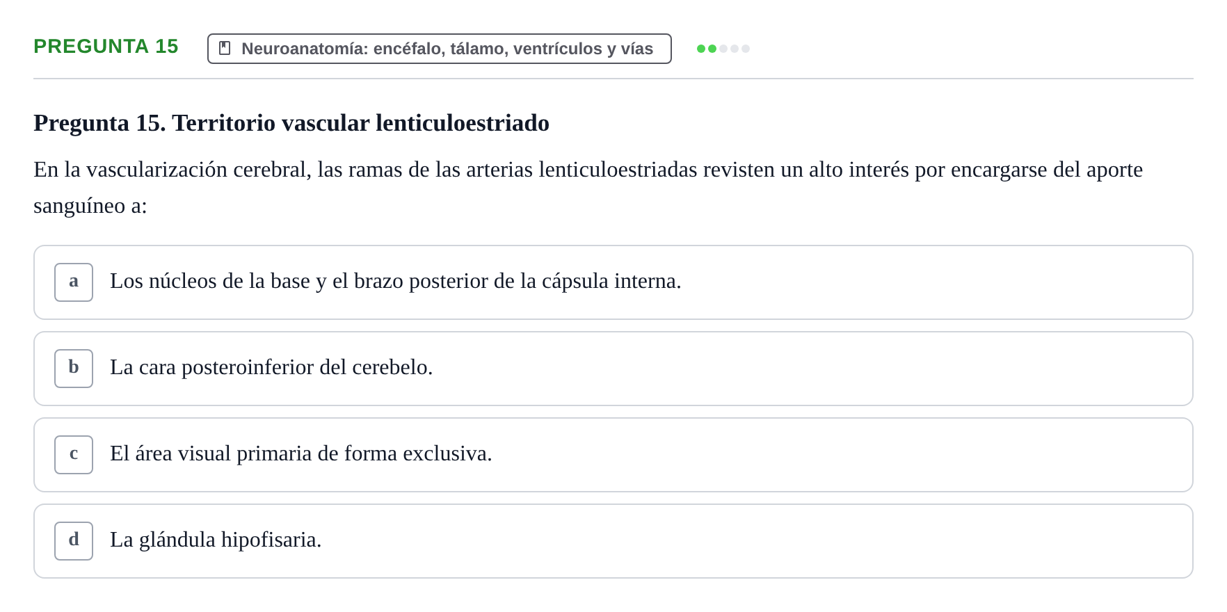 Enunciado: Pregunta 15