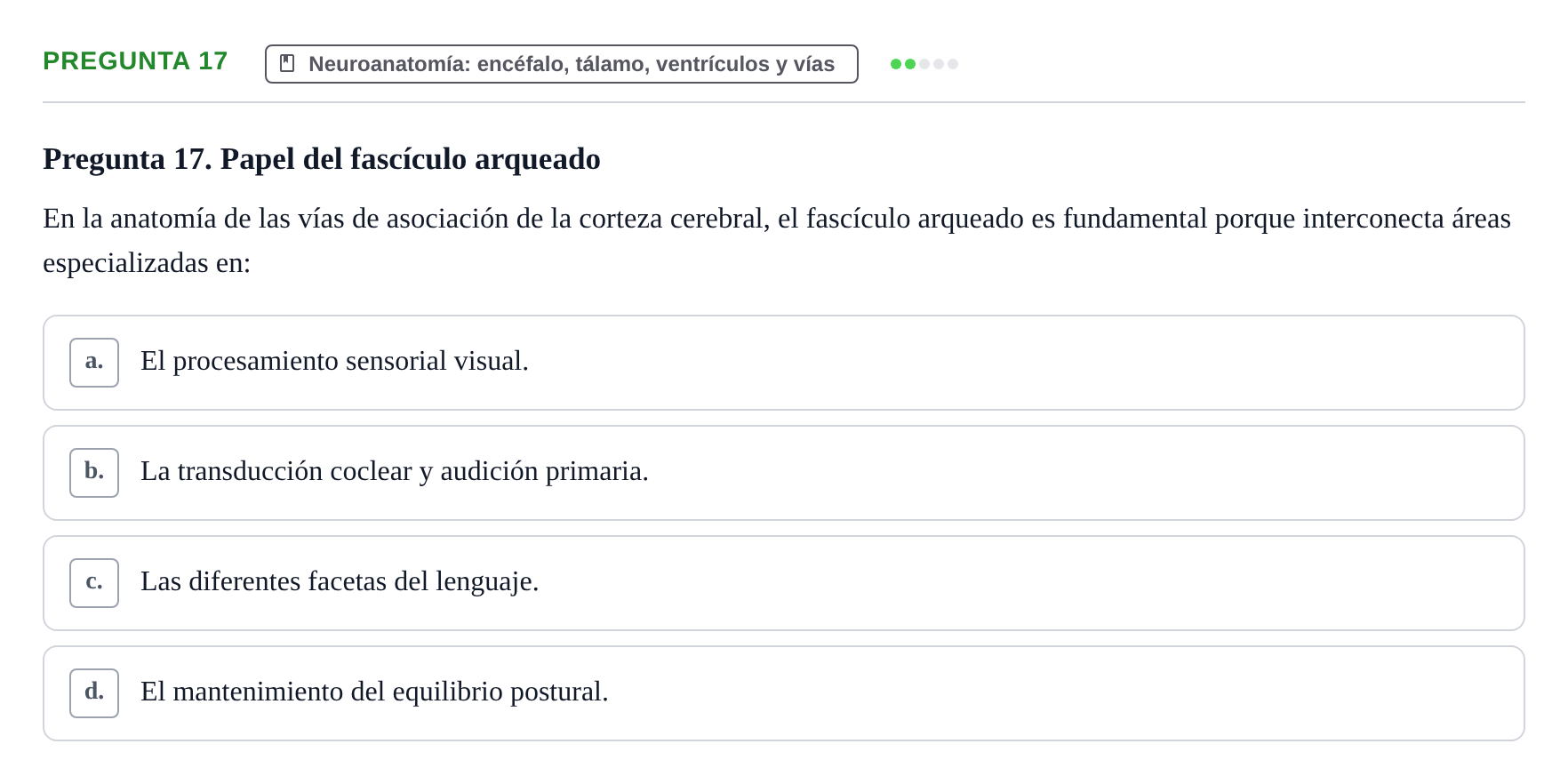 Enunciado: Pregunta 17