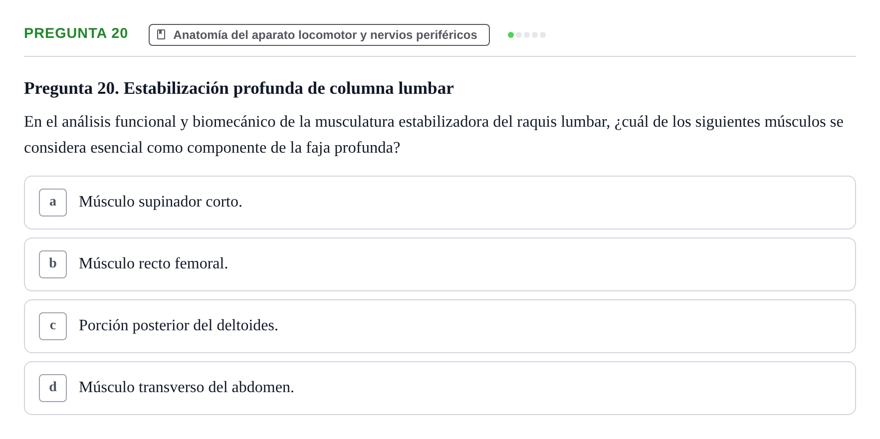 Enunciado: Pregunta 20