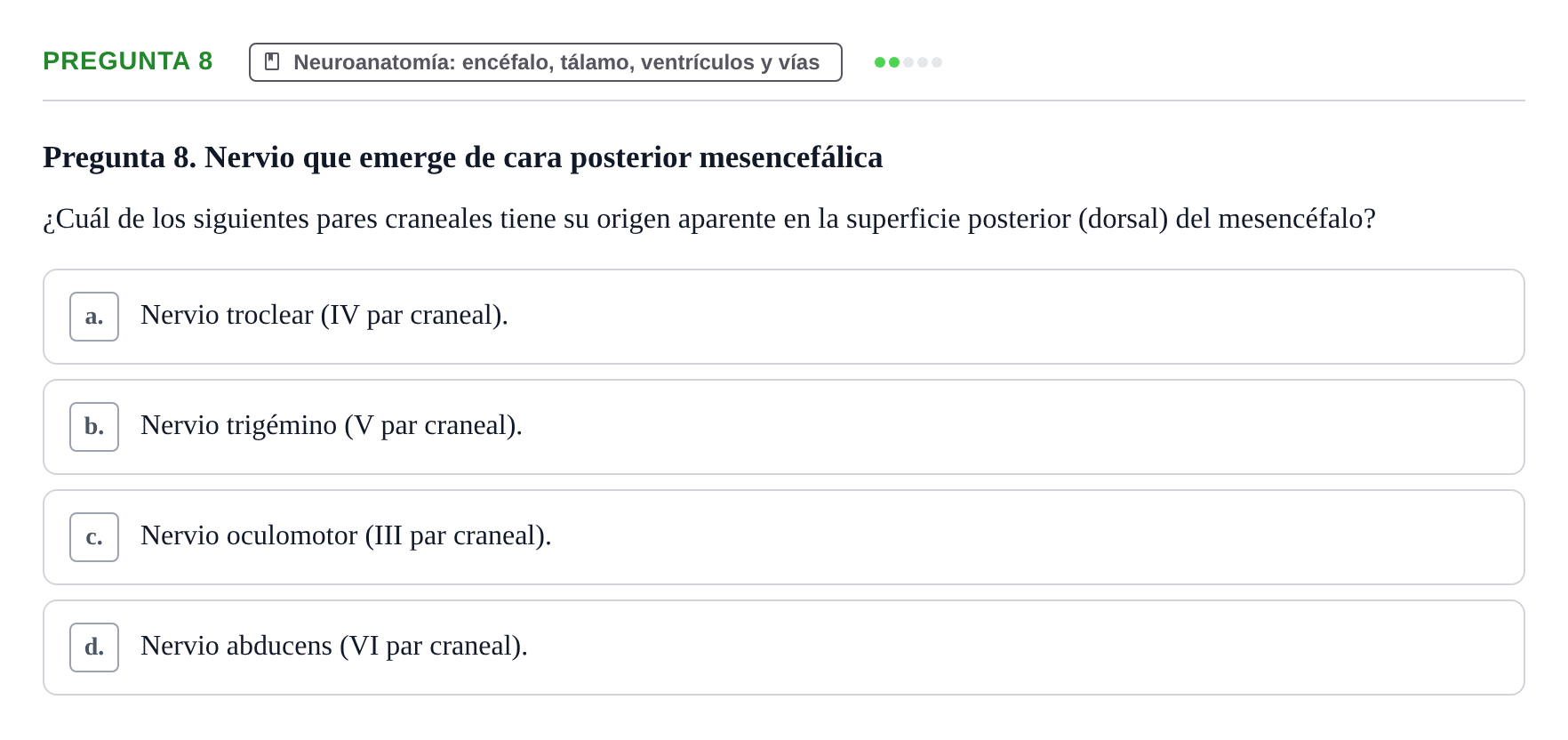 Enunciado: Pregunta 8