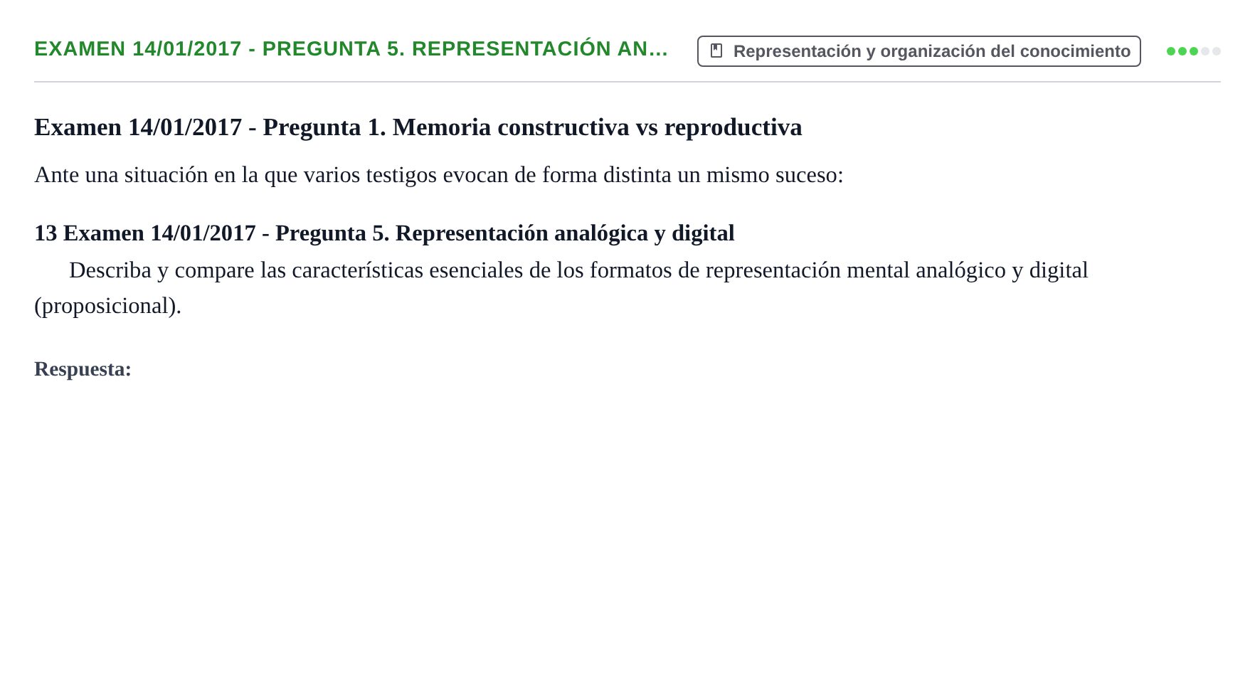 Enunciado: Ejercicio Examen 14/01/2017 - Pregunta 5. Representación an… · Psicología de la Atención y la Memoria UOC 2016