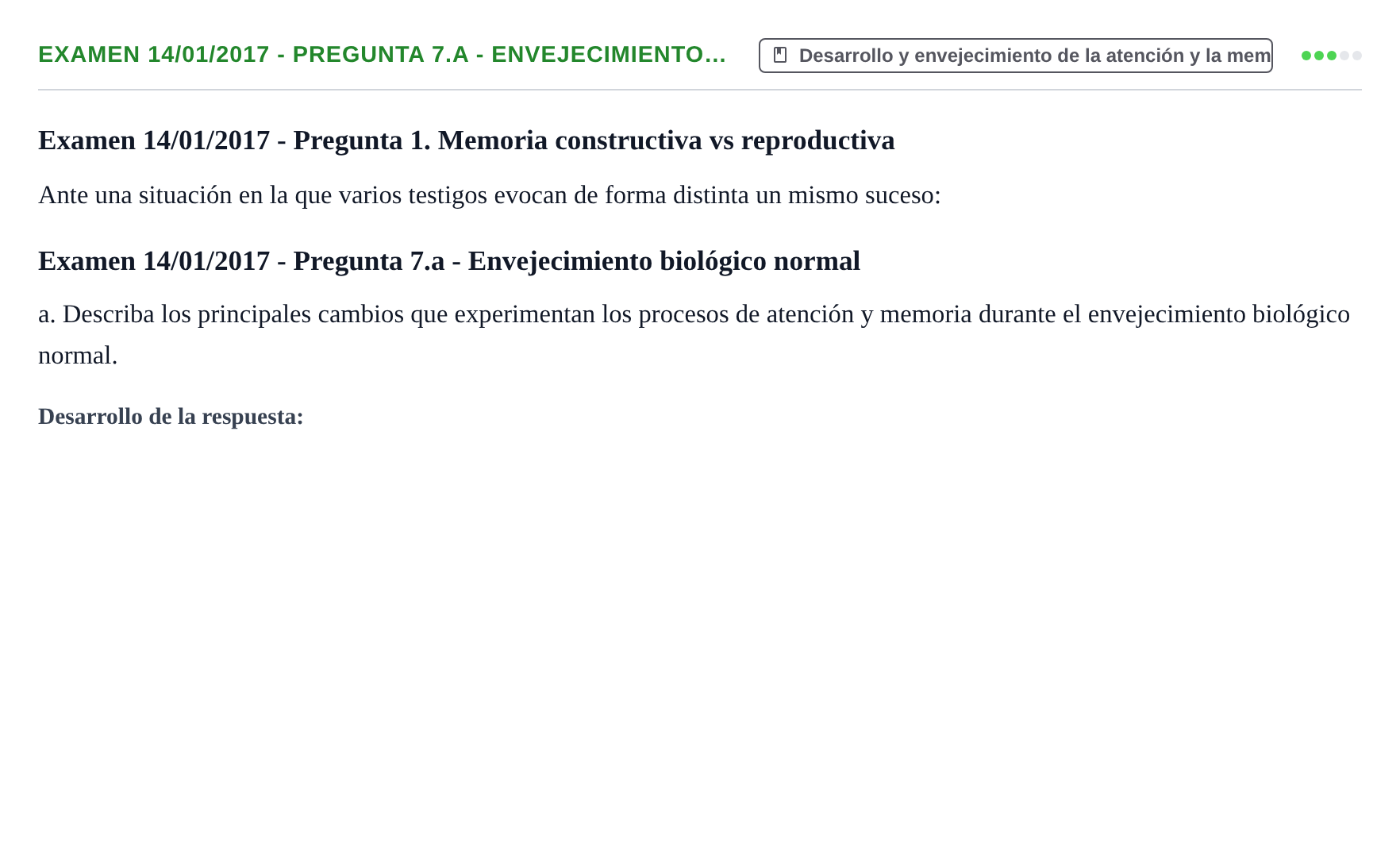 Enunciado: Ejercicio Examen 14/01/2017 - Pregunta 7.a - Envejecimiento… · Psicología de la Atención y la Memoria UOC 2016