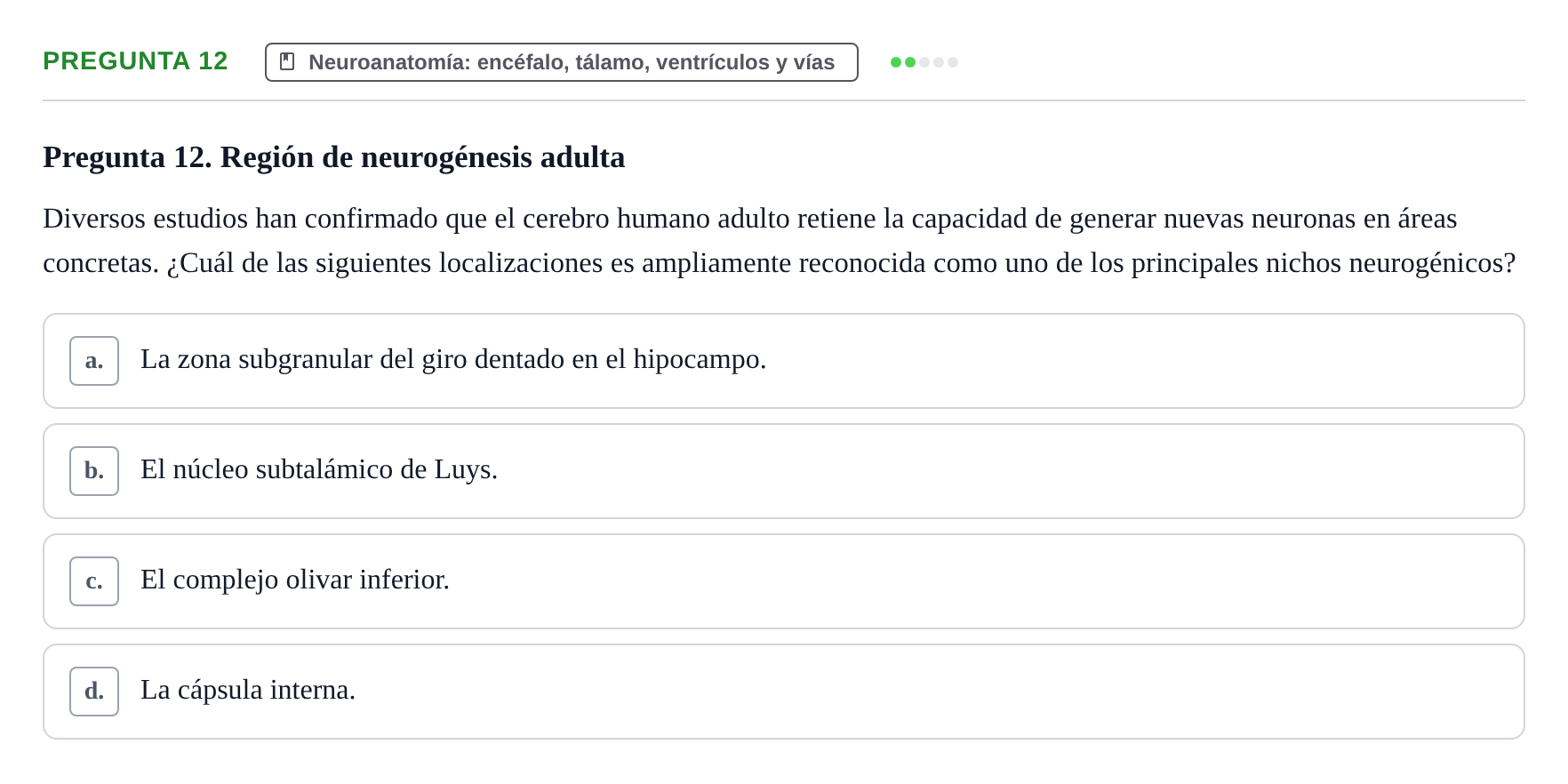 Enunciado: Pregunta 12