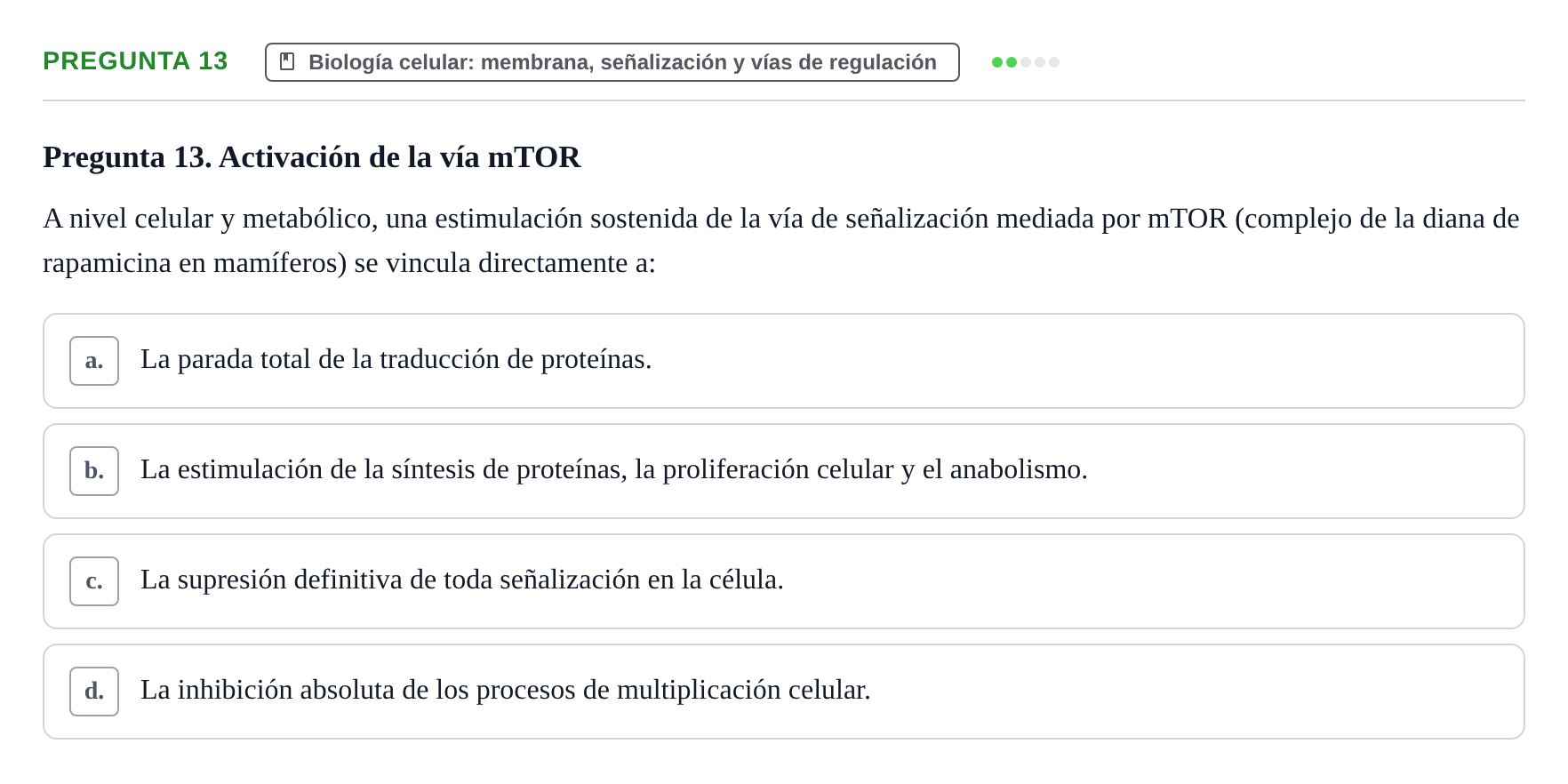 Enunciado: Pregunta 13