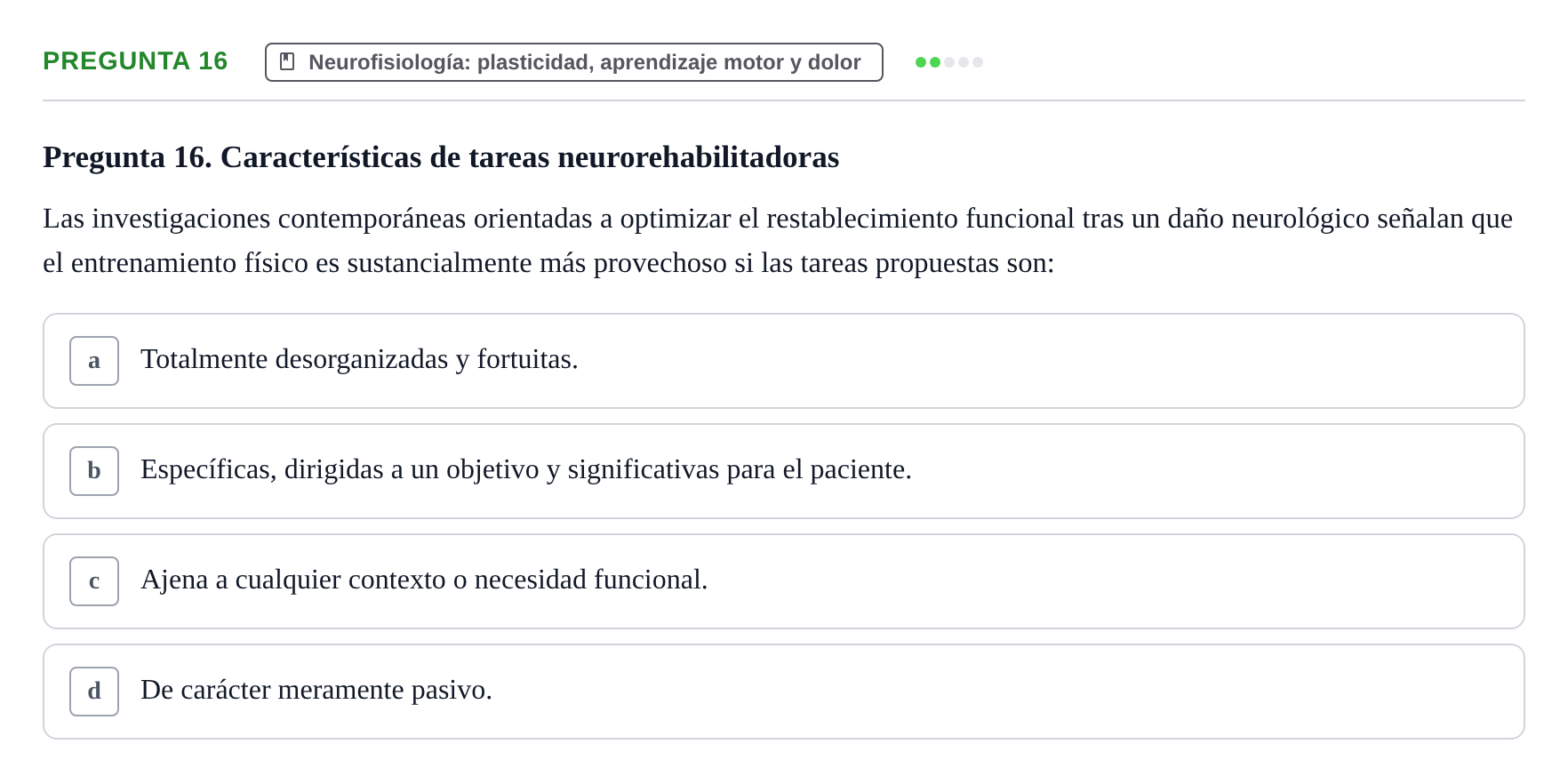 Enunciado: Pregunta 16