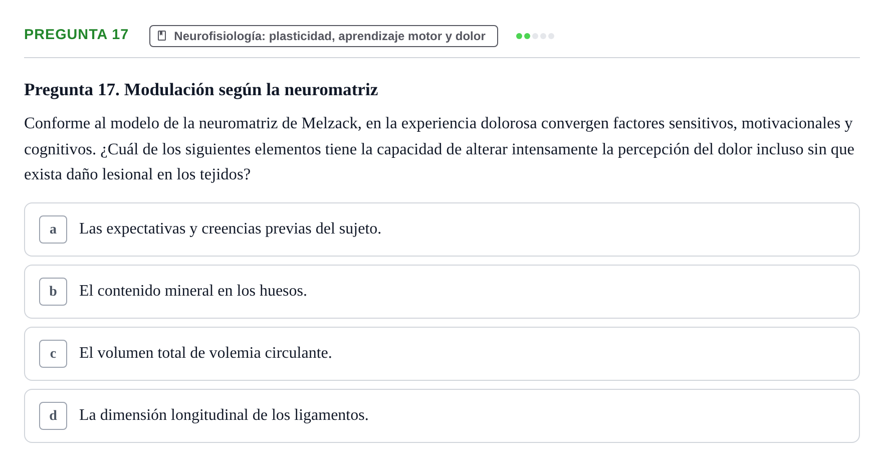 Enunciado: Pregunta 17