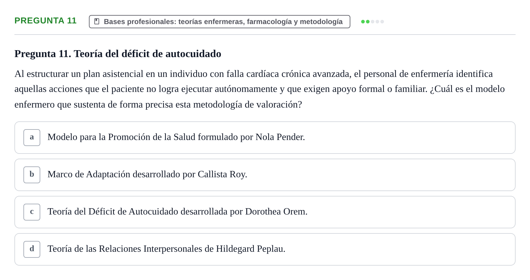 Enunciado: Pregunta 11