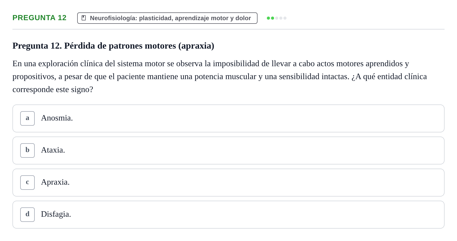 Enunciado: Pregunta 12