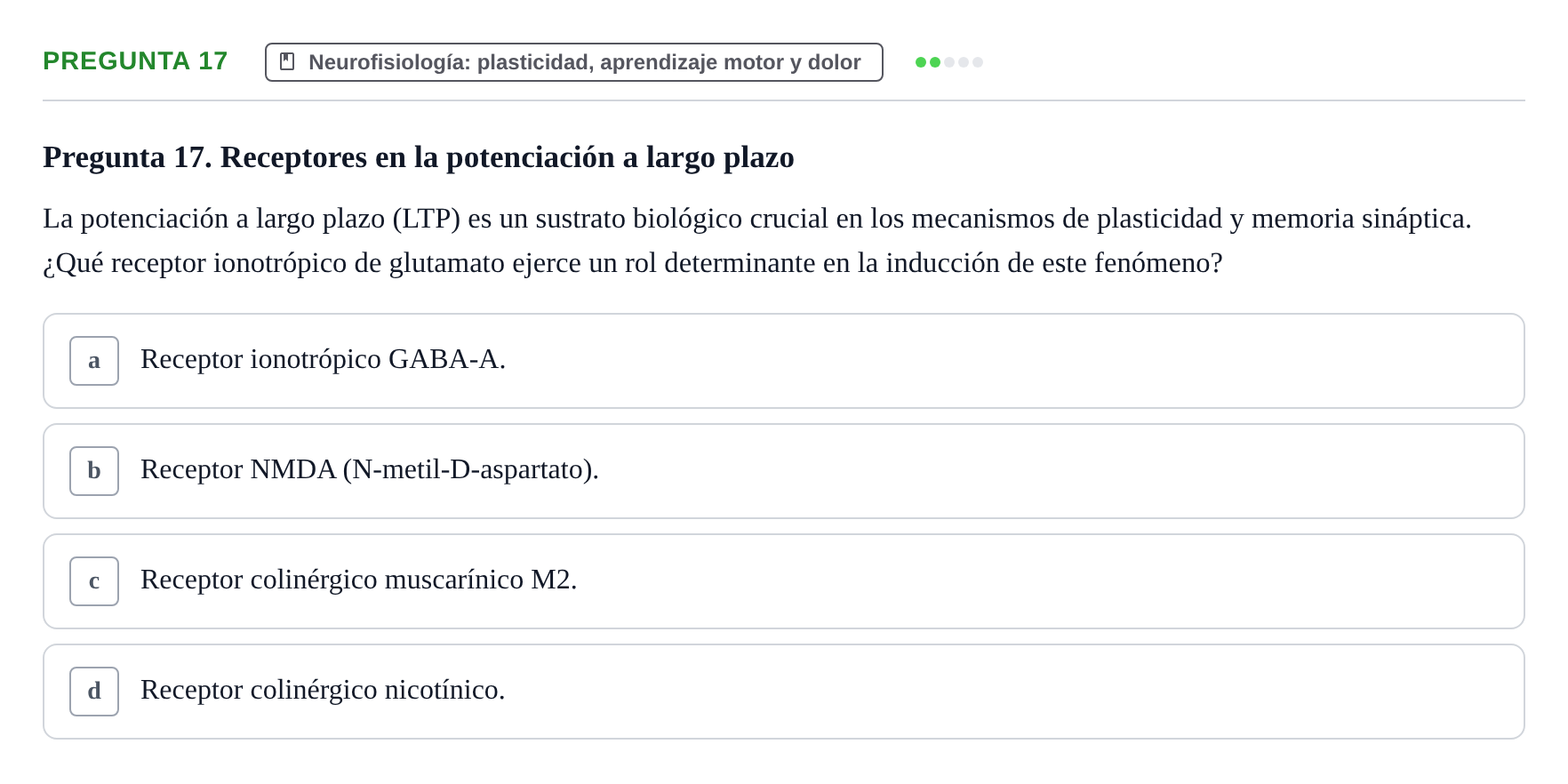 Enunciado: Pregunta 17