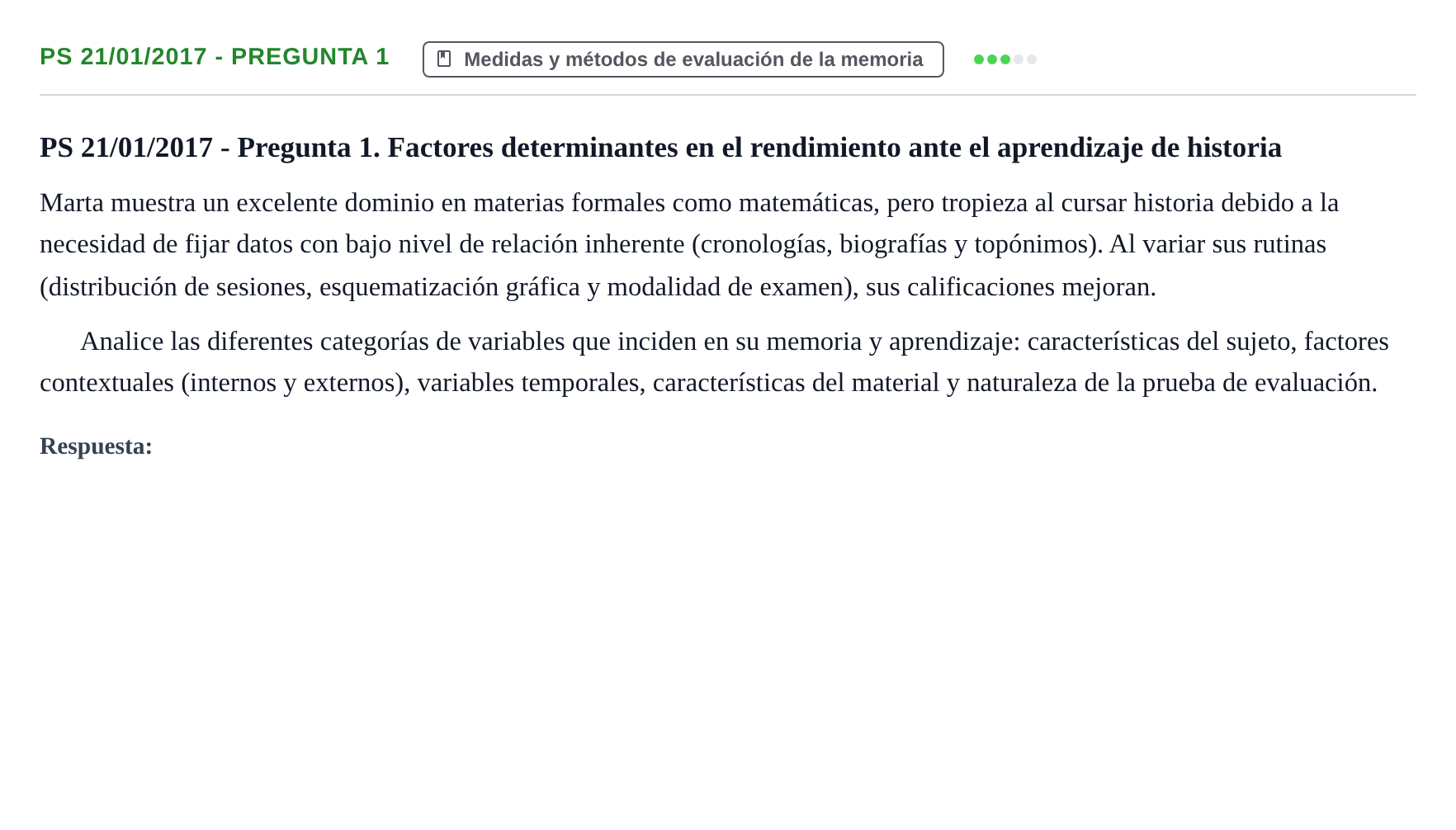 Enunciado: Ejercicio PS 21/01/2017 - Pregunta 1 · Psicología de la Atención y la Memoria UOC 2017