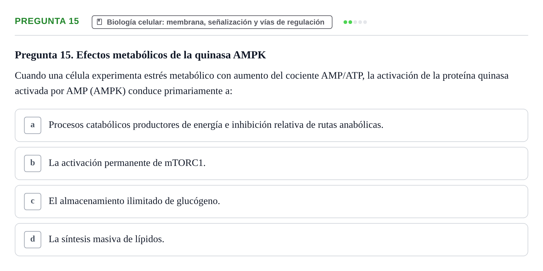 Enunciado: Pregunta 15