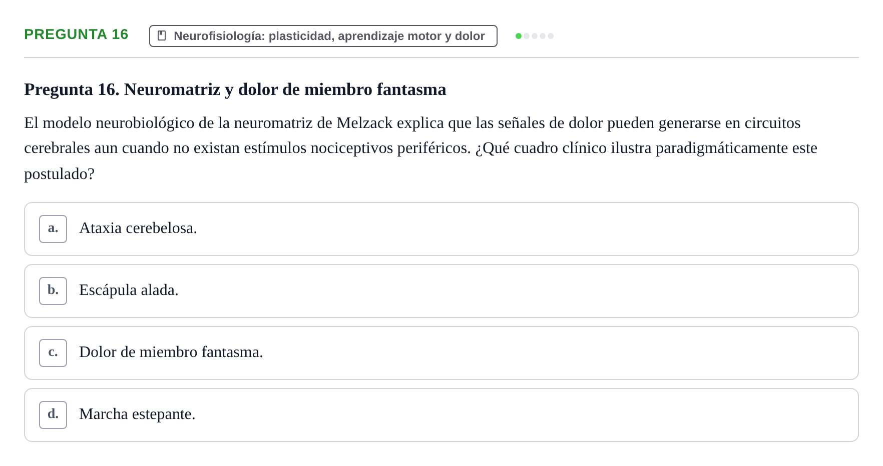 Enunciado: Pregunta 16