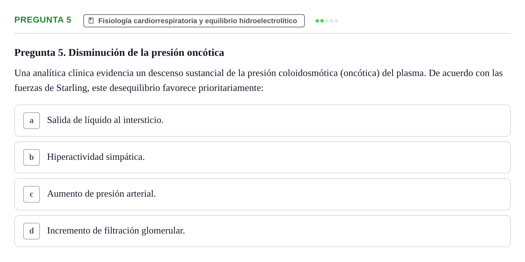 Enunciado: Pregunta 5