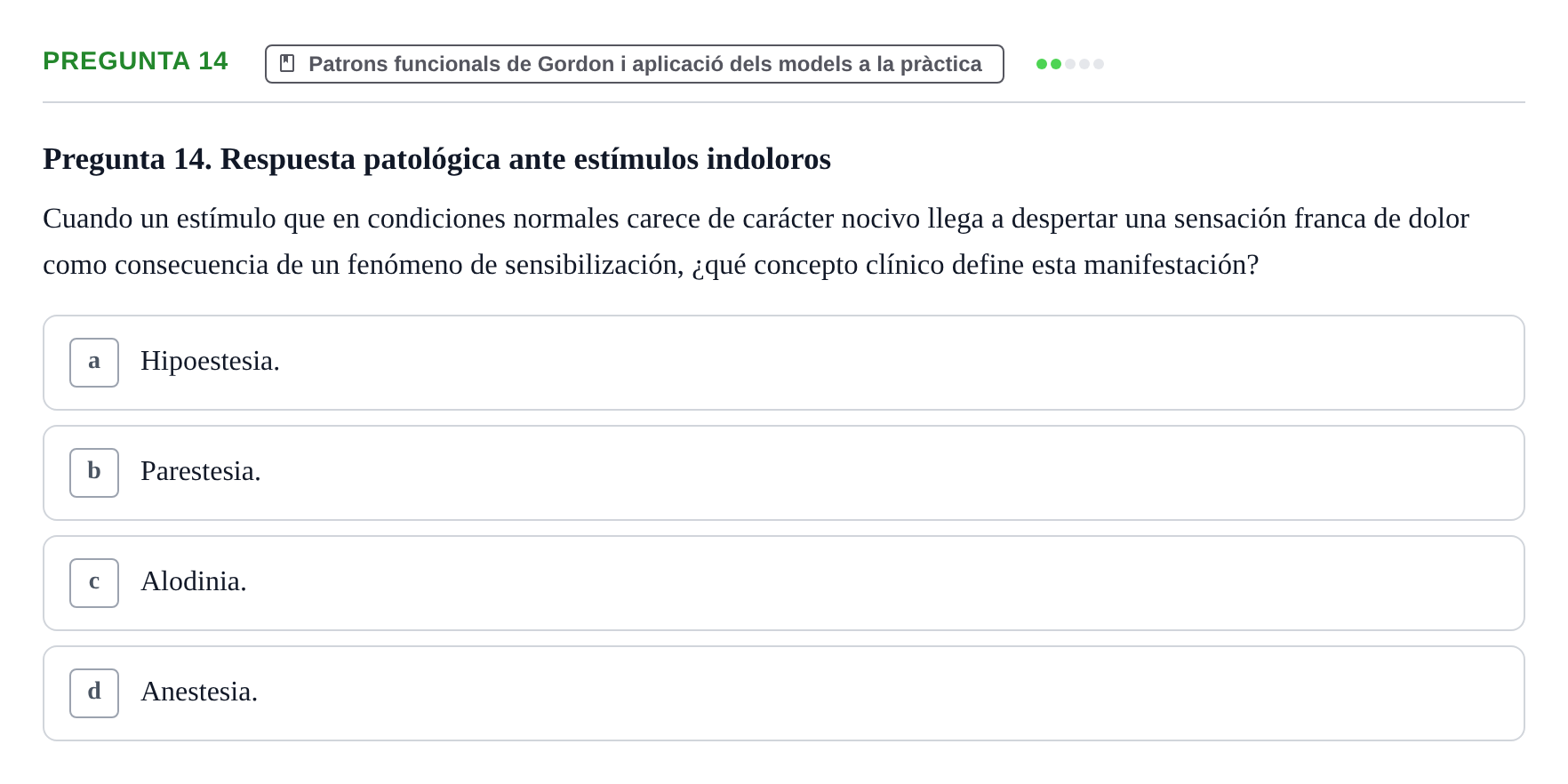 Enunciado: Pregunta 14