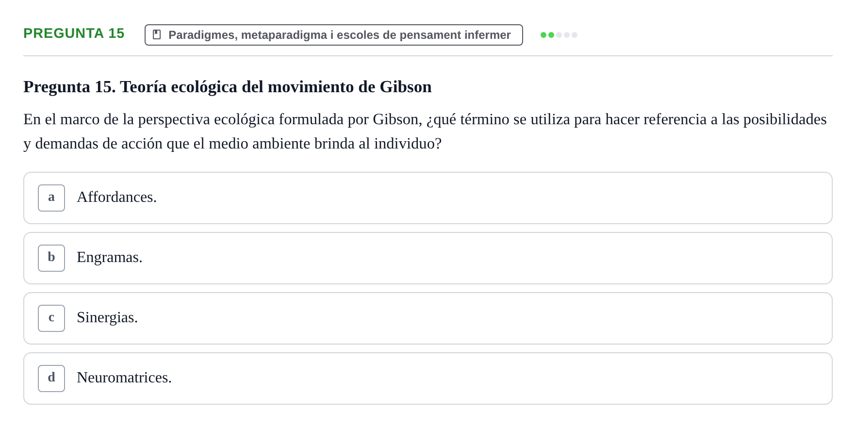 Enunciado: Pregunta 15