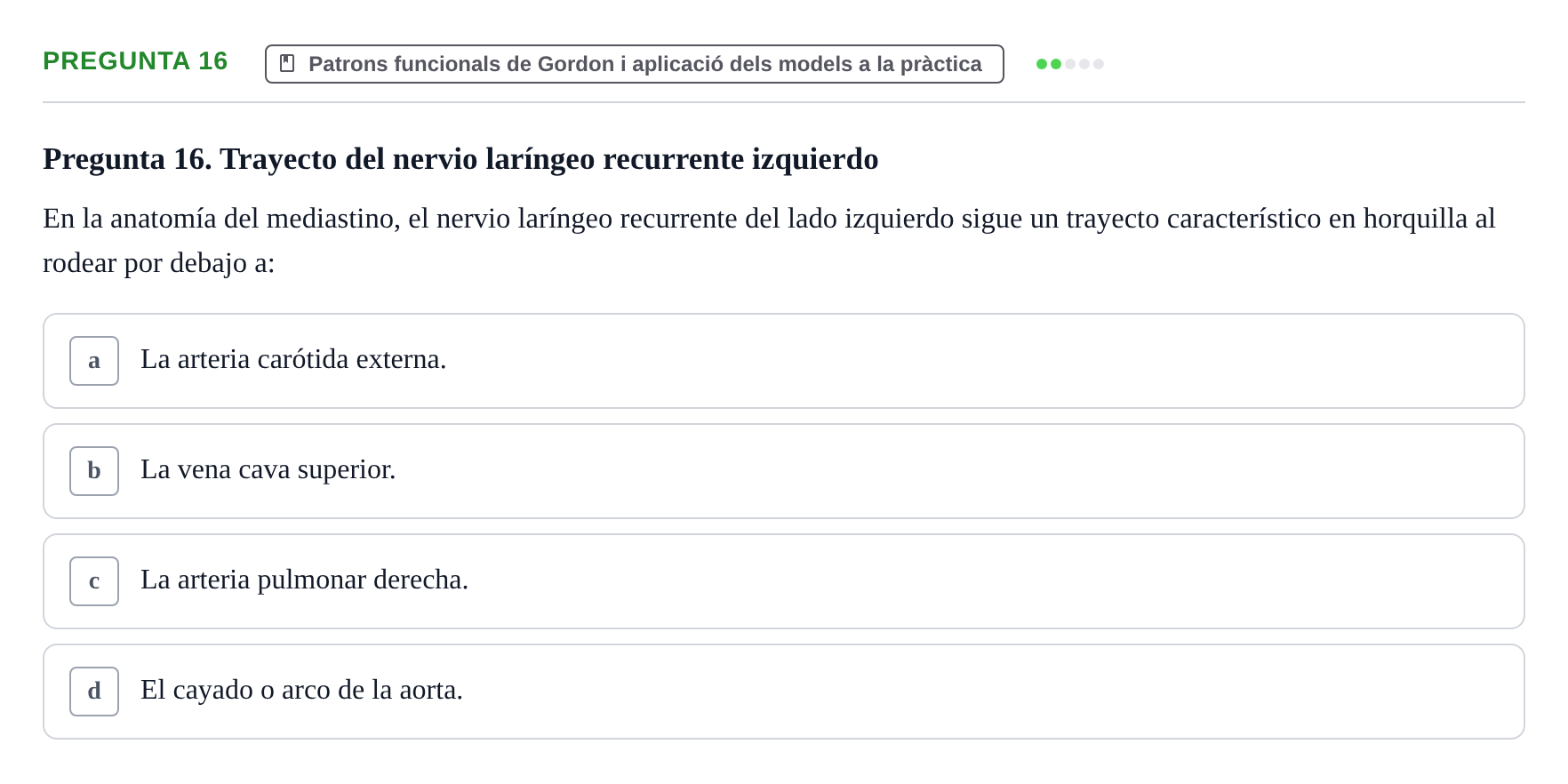 Enunciado: Pregunta 16