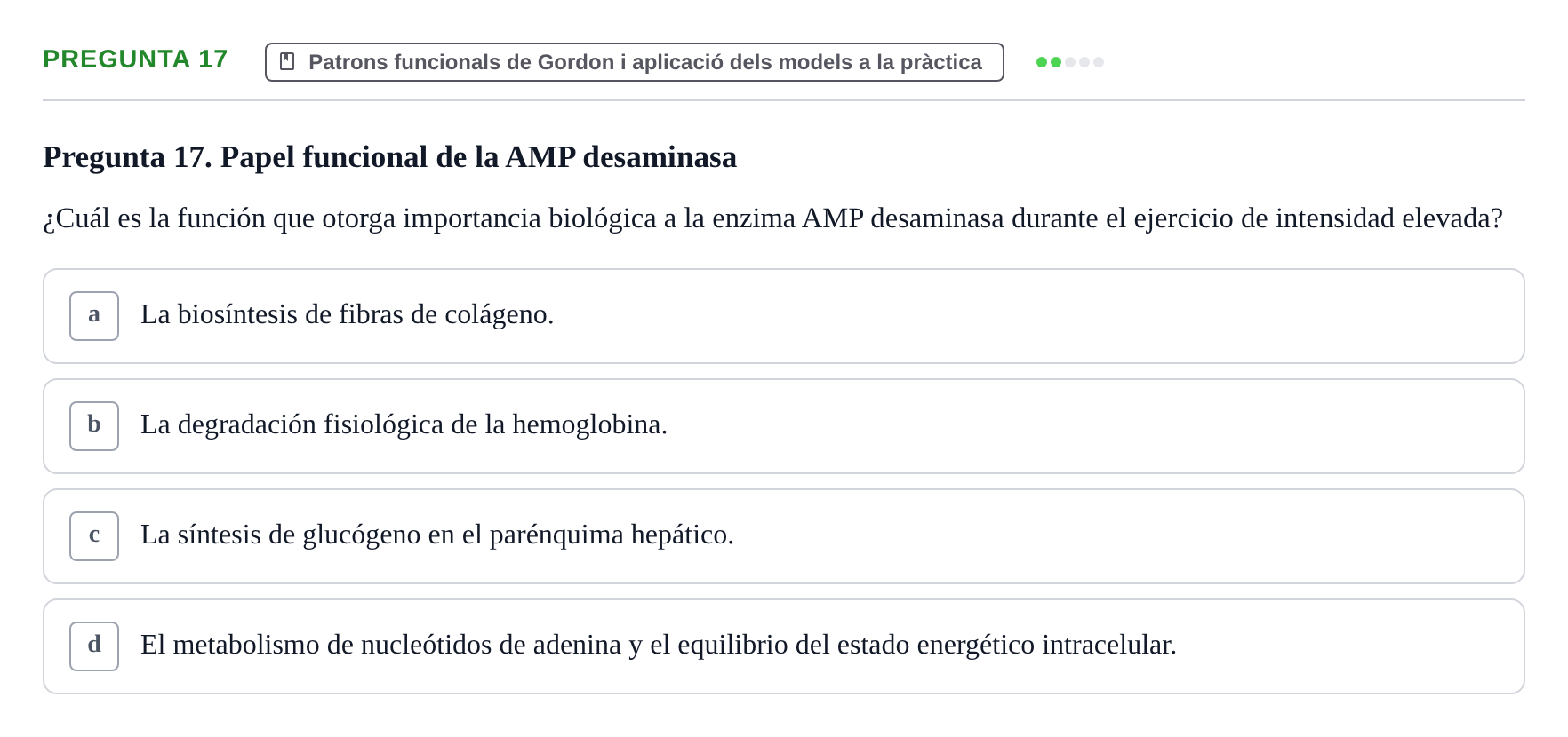 Enunciado: Pregunta 17