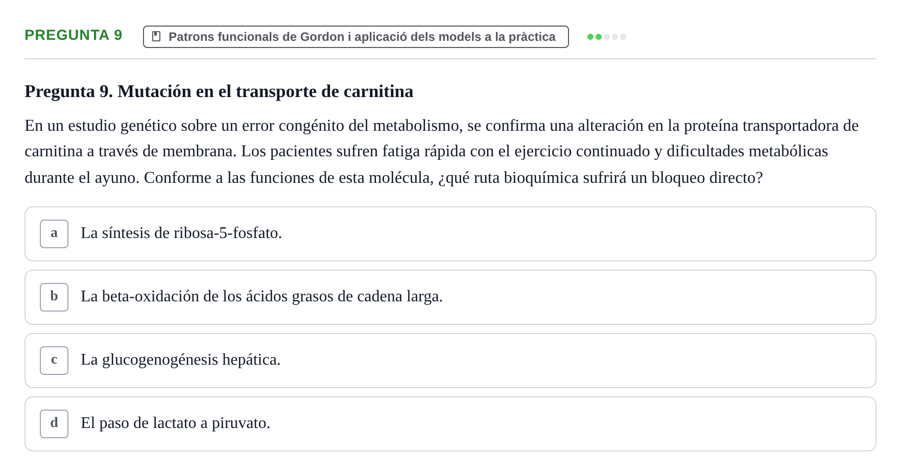 Enunciado: Pregunta 9