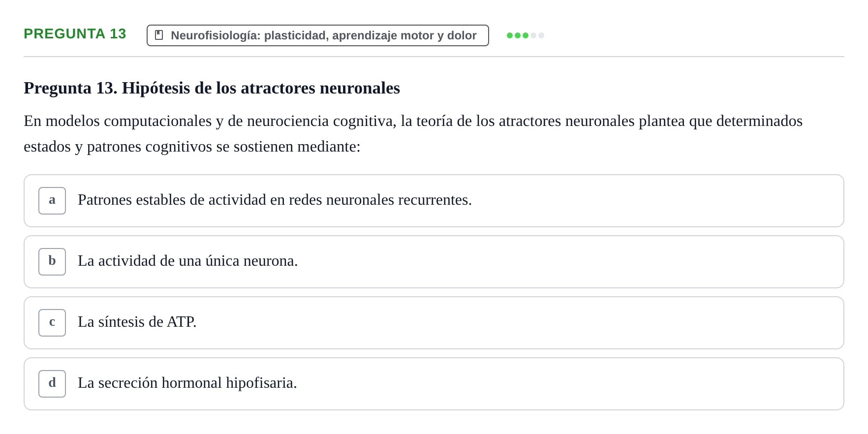 Enunciado: Pregunta 13