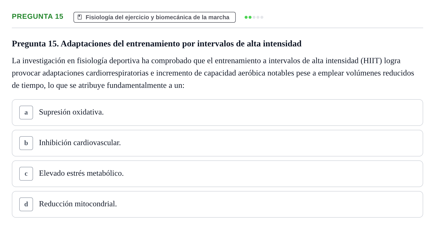 Enunciado: Pregunta 15