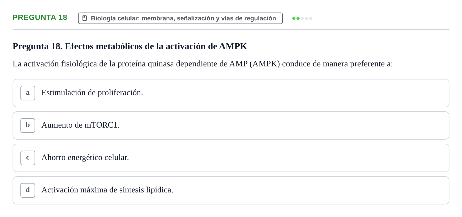 Enunciado: Pregunta 18