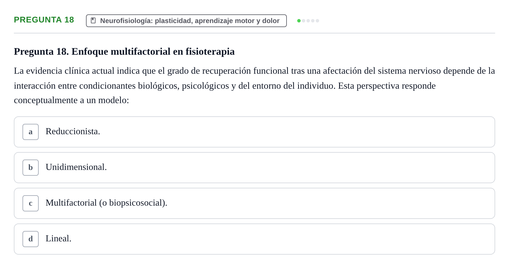 Enunciado: Pregunta 18