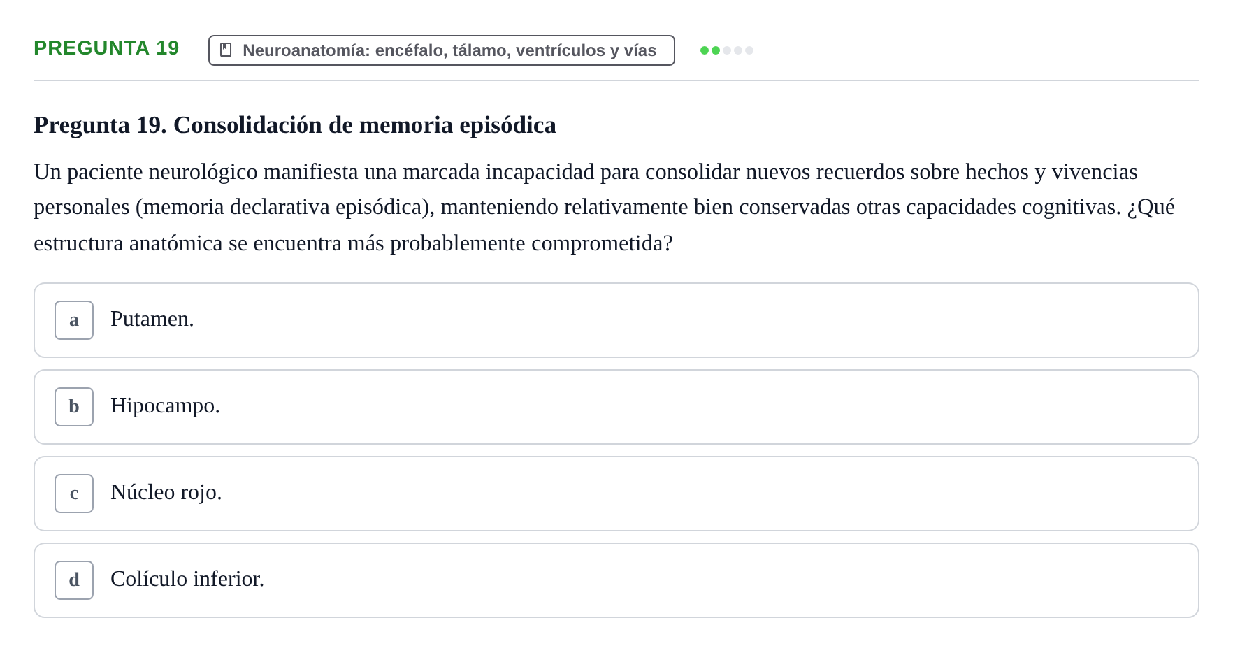 Enunciado: Pregunta 19