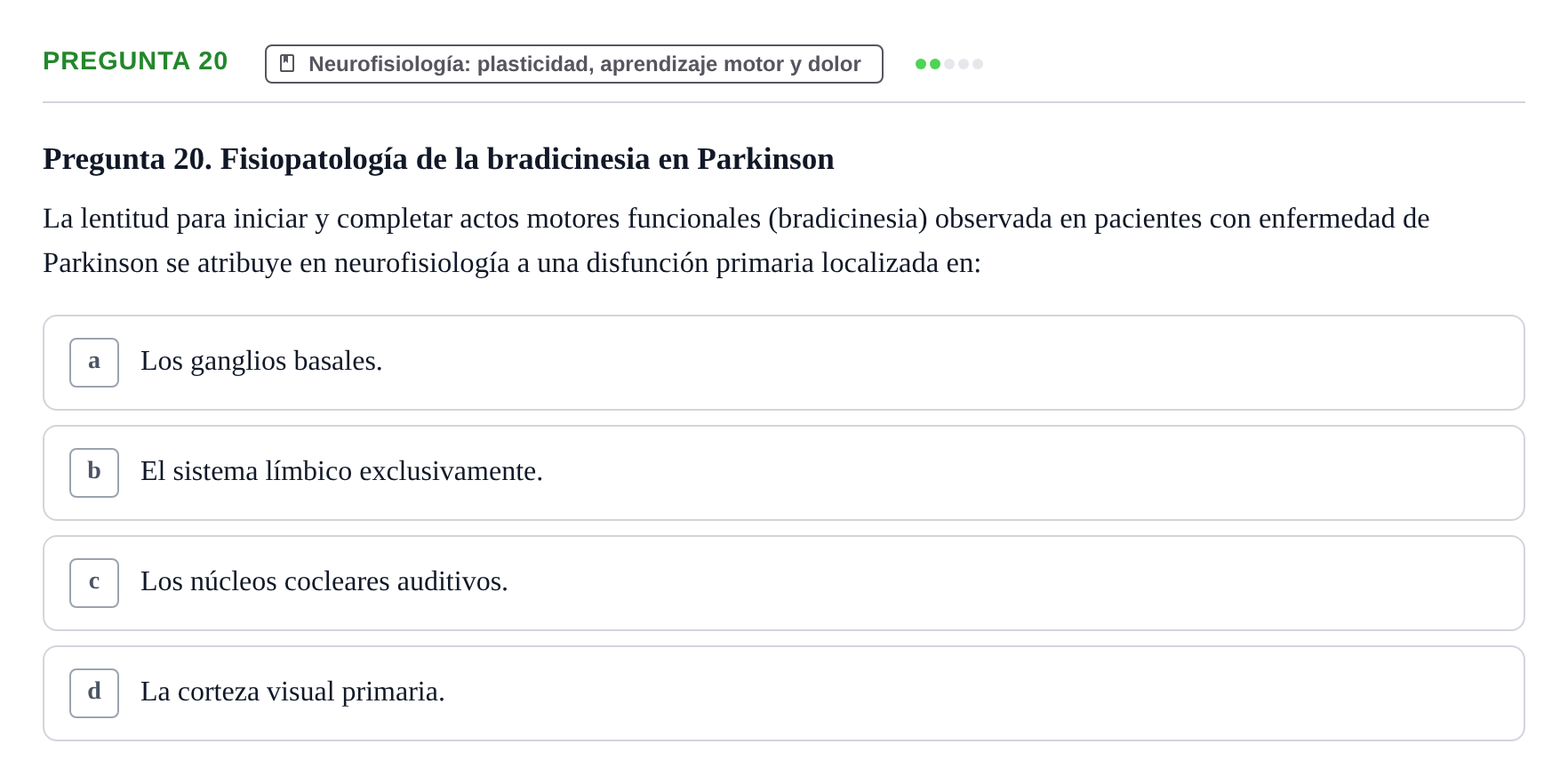 Enunciado: Pregunta 20
