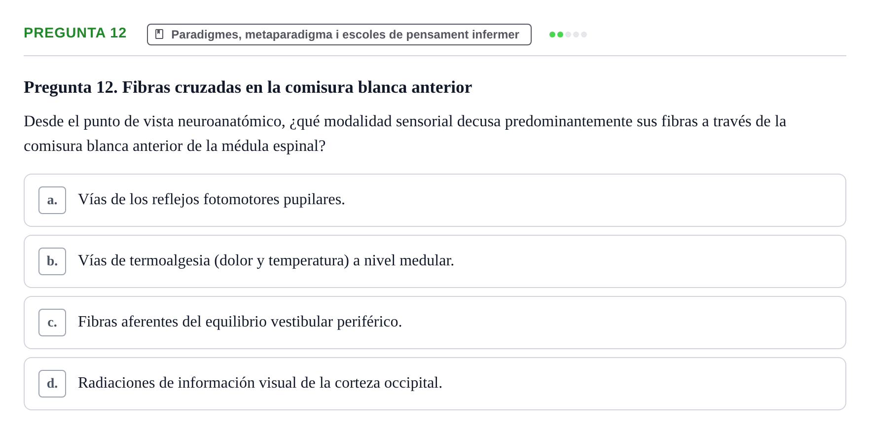 Enunciado: Pregunta 12