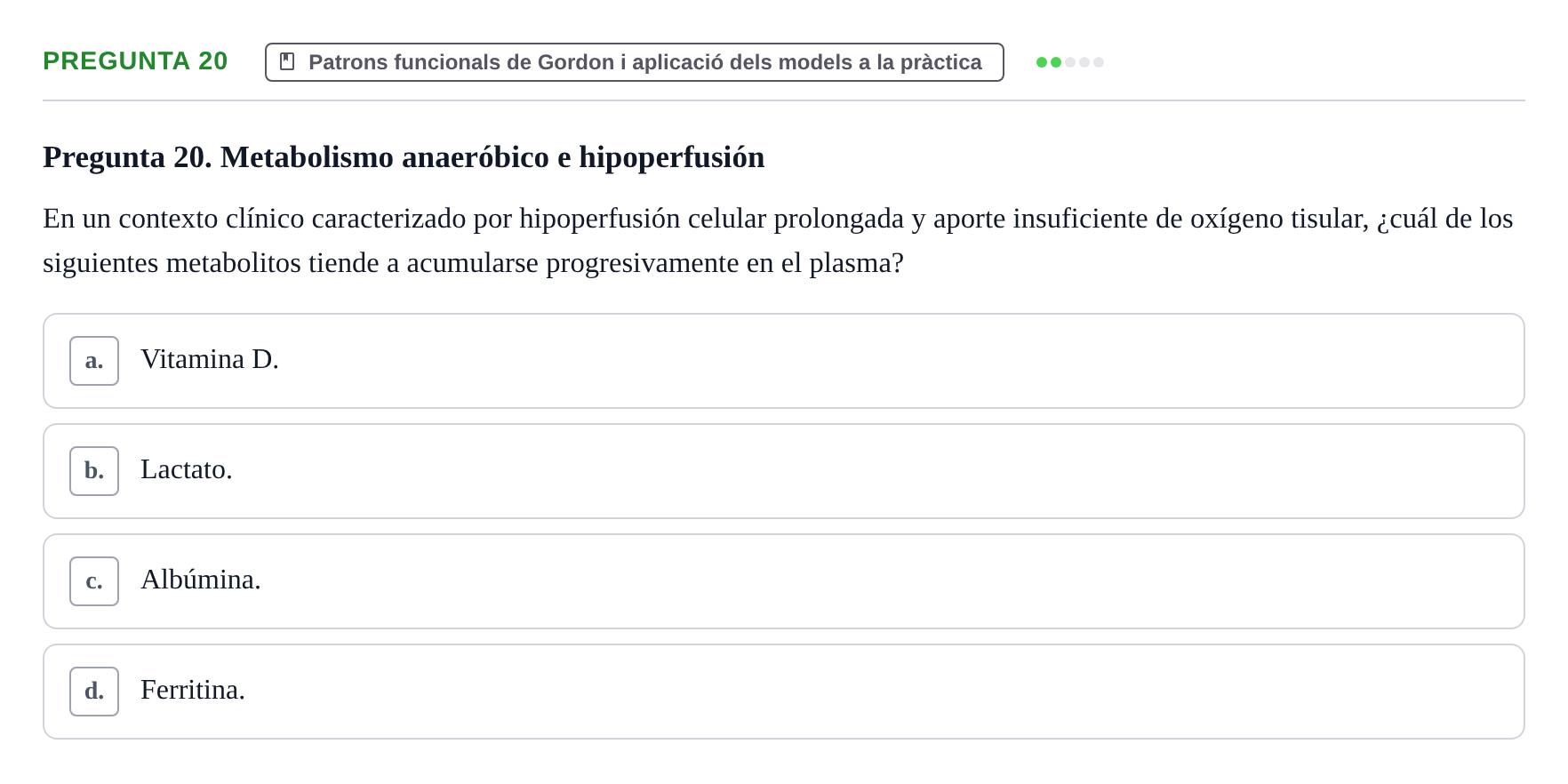 Enunciado: Pregunta 20