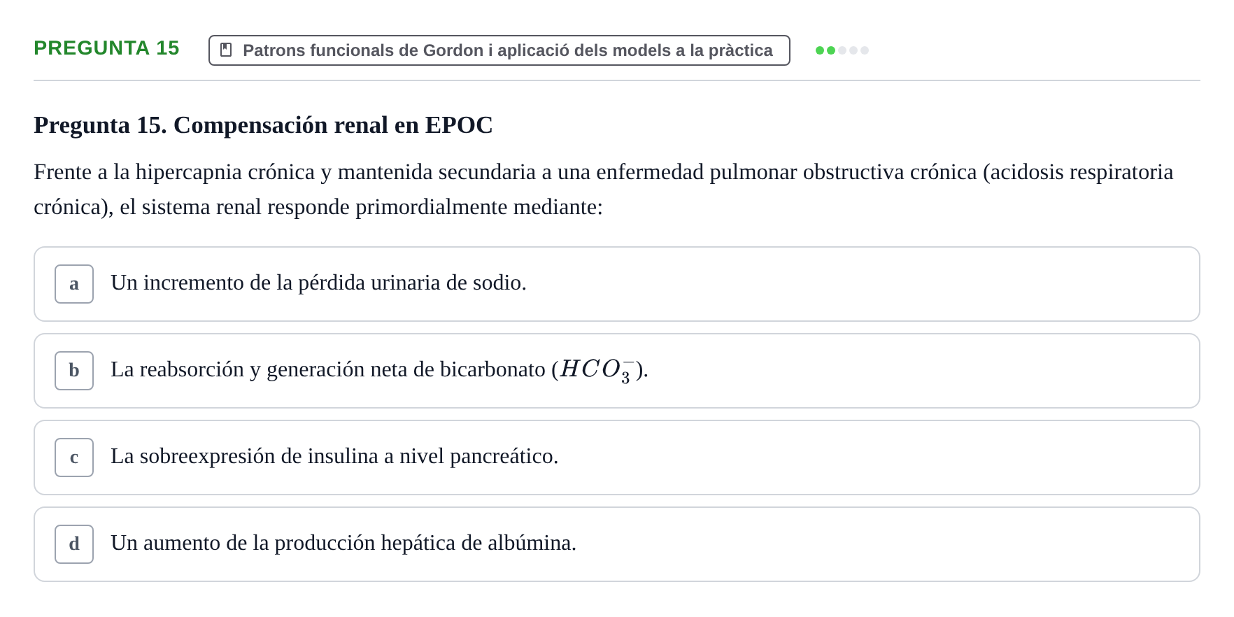 Enunciado: Pregunta 15