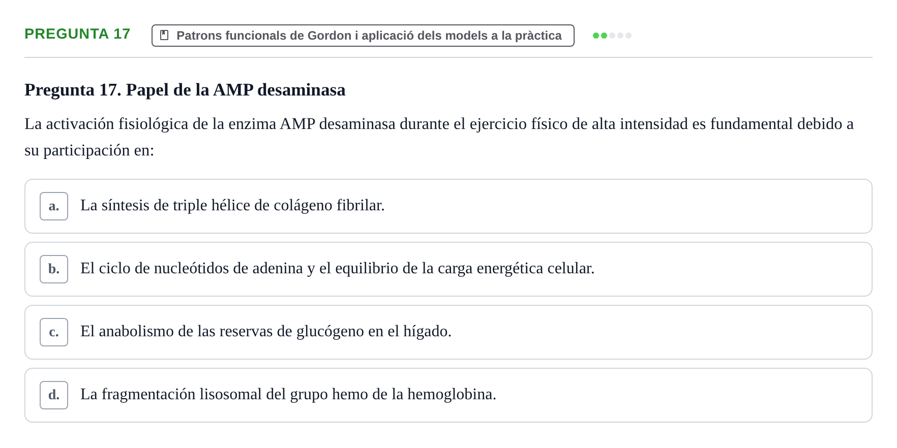 Enunciado: Pregunta 17