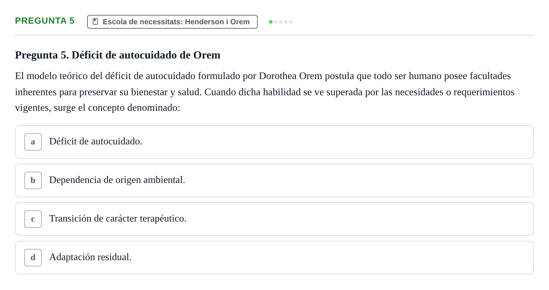 Enunciado: Pregunta 5