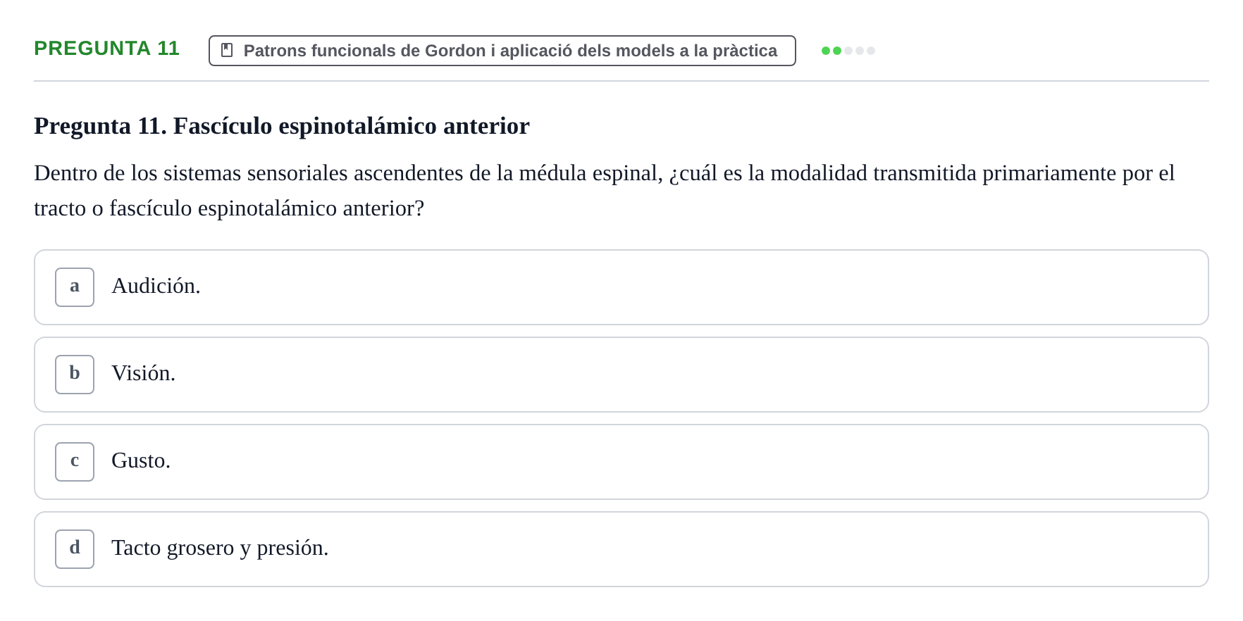 Enunciado: Pregunta 11