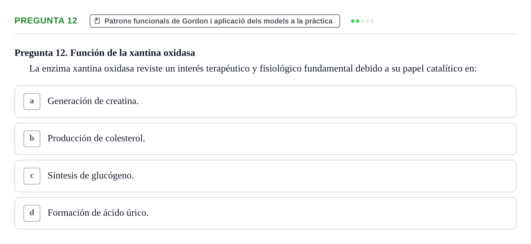 Enunciado: Pregunta 12