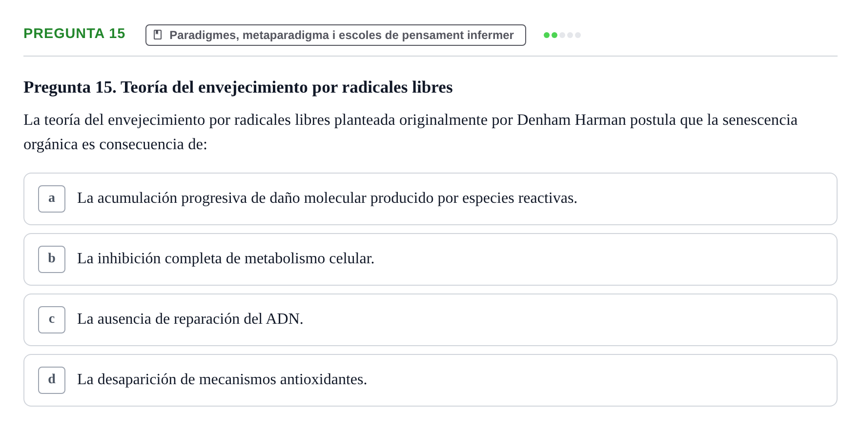 Enunciado: Pregunta 15