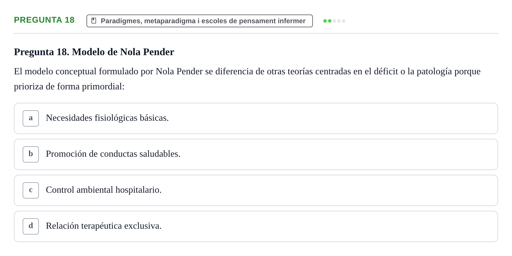 Enunciado: Pregunta 18
