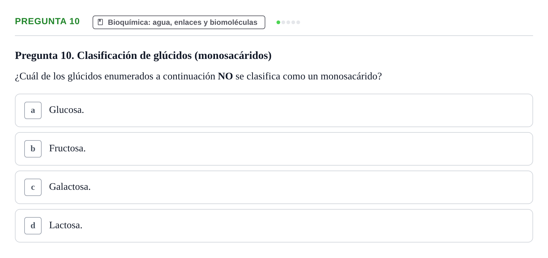 Enunciado: Pregunta 10 · Biología del Cuidado UIC 2024