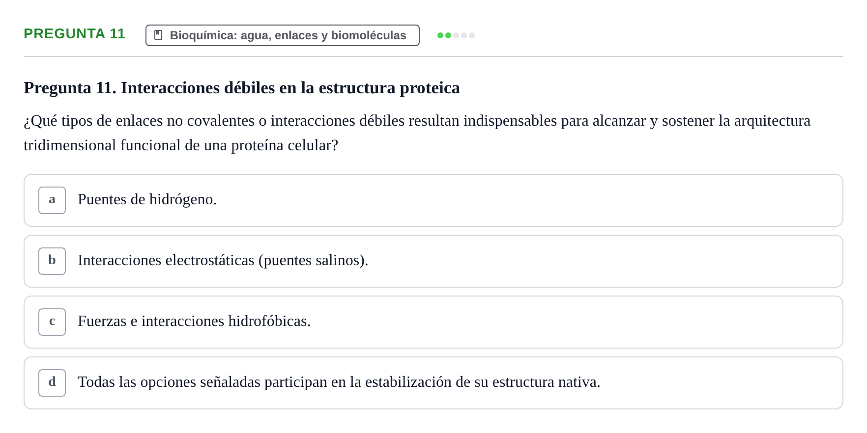 Enunciado: Pregunta 11 · Biología del Cuidado UIC 2024