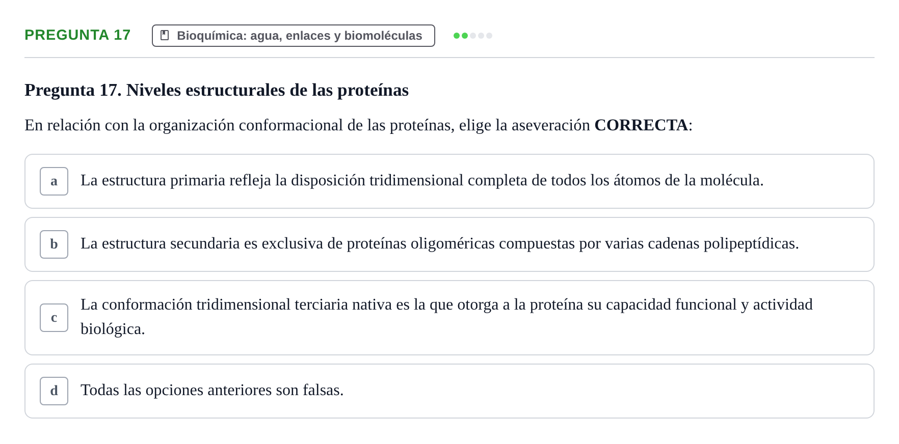 Enunciado: Pregunta 17 · Biología del Cuidado UIC 2024