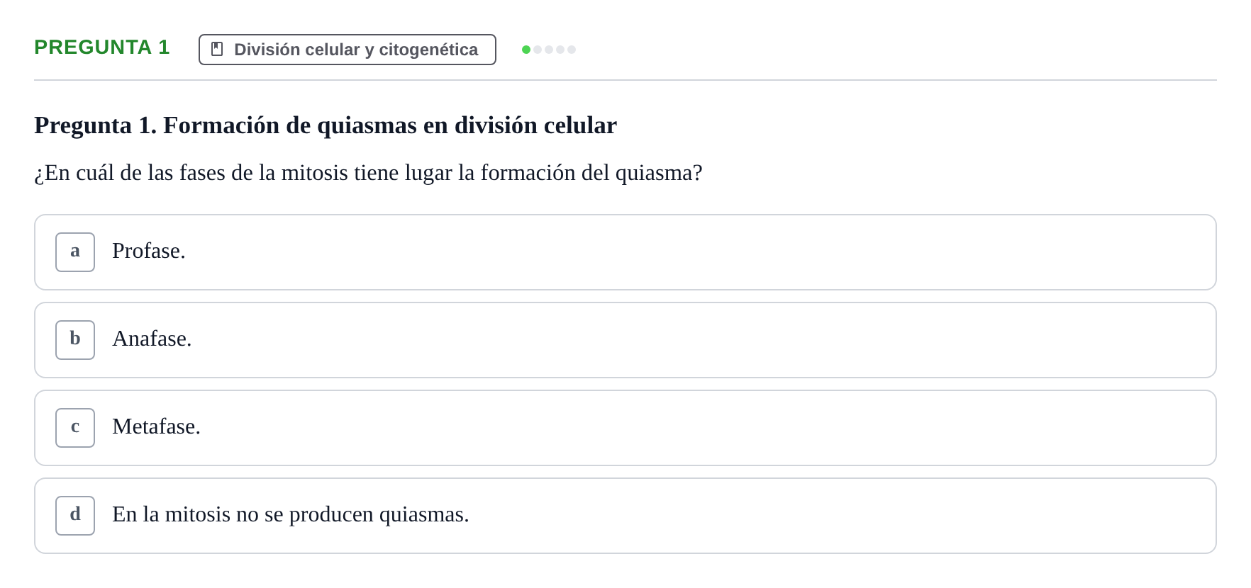Enunciado: Pregunta 1 · Biología del Cuidado UIC 2024