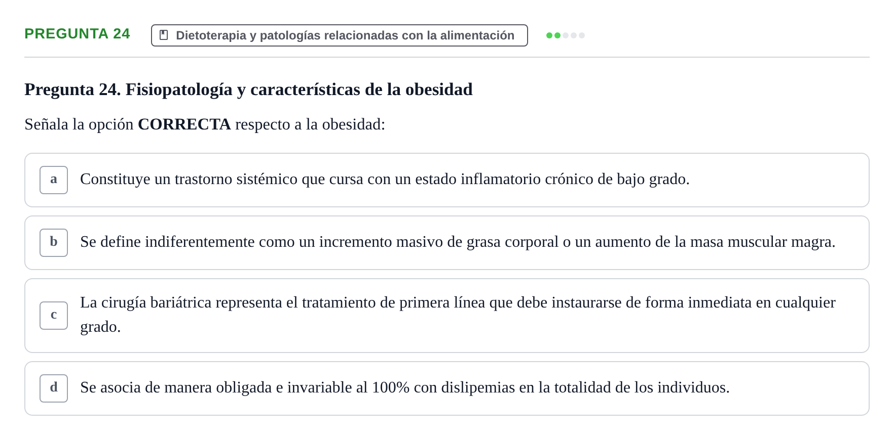 Enunciado: Pregunta 24 · Biología del Cuidado UIC 2024