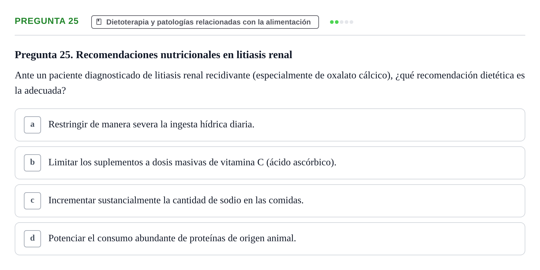 Enunciado: Pregunta 25 · Biología del Cuidado UIC 2024