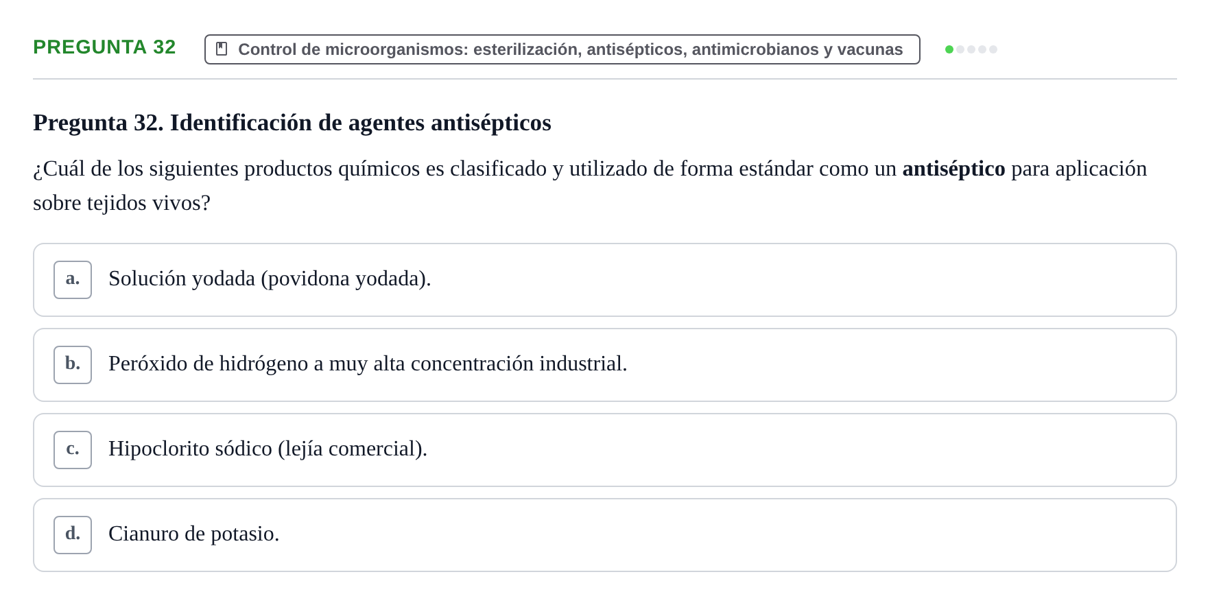 Enunciado: Pregunta 32 · Biología del Cuidado UIC 2024