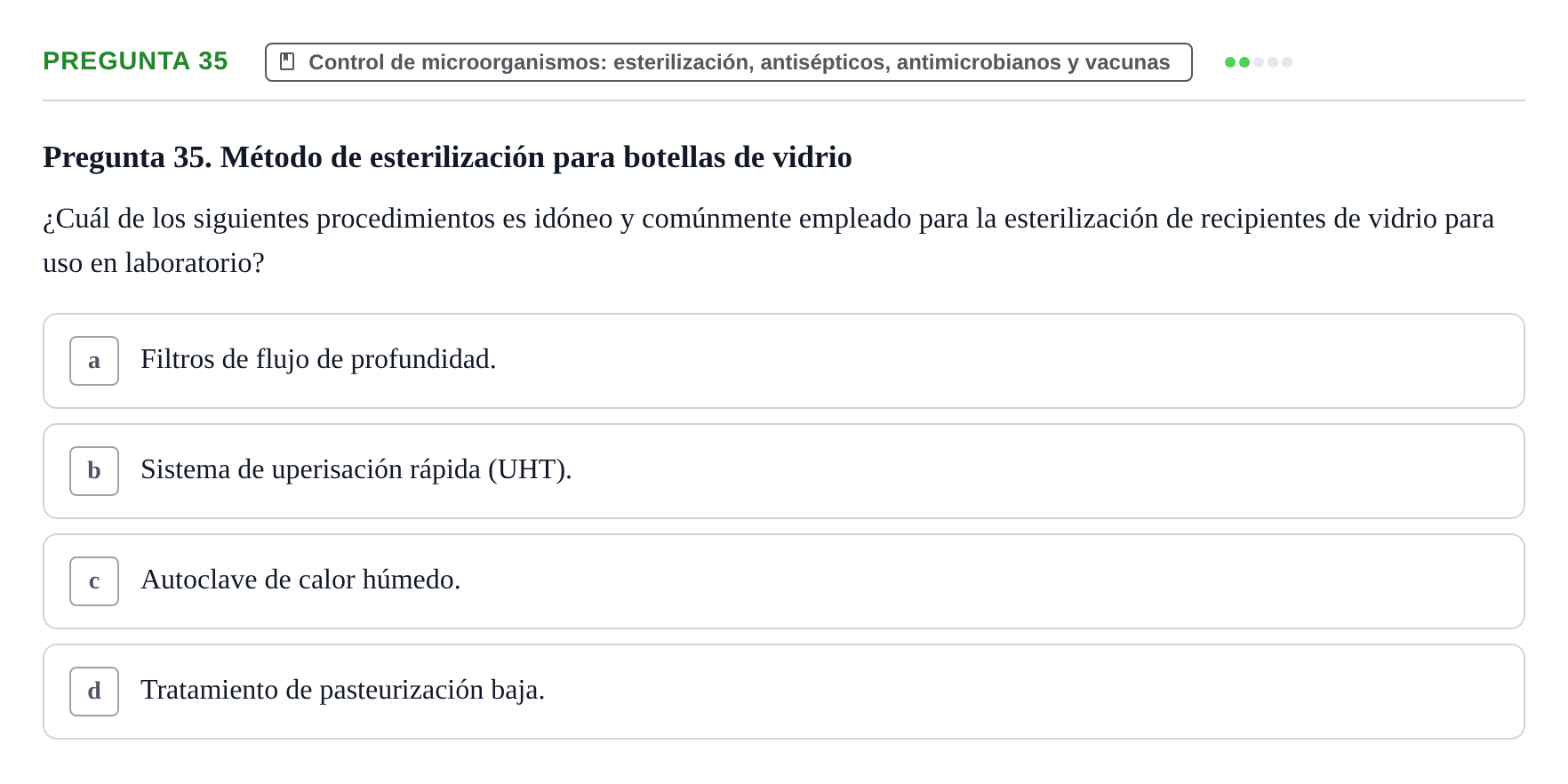 Enunciado: Pregunta 35 · Biología del Cuidado UIC 2024