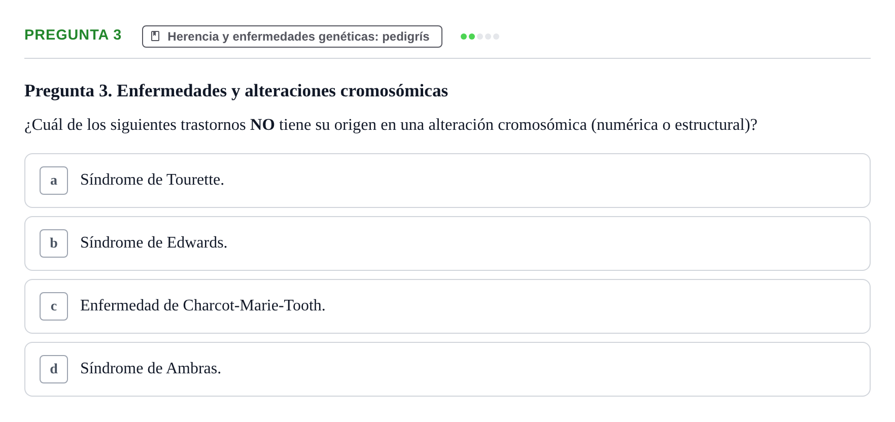 Enunciado: Pregunta 3 · Biología del Cuidado UIC 2024